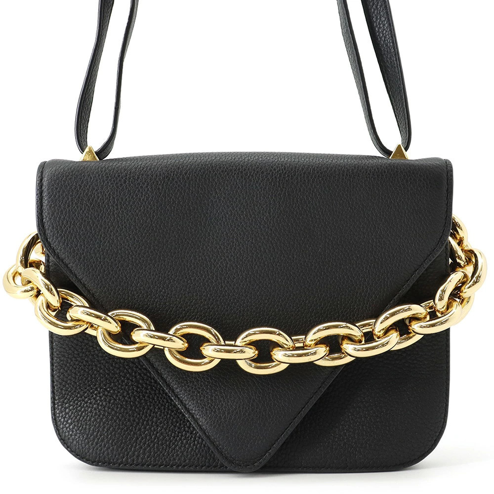 Bottega Veneta Shoulder Bag Mount Envelope Leather Black